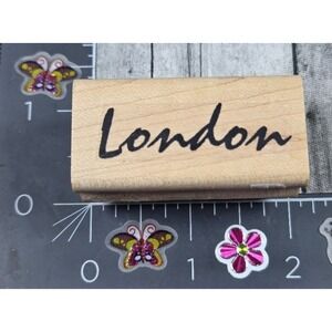 Limited Edition London Script 1999 Rubber Stamp Wood #S89